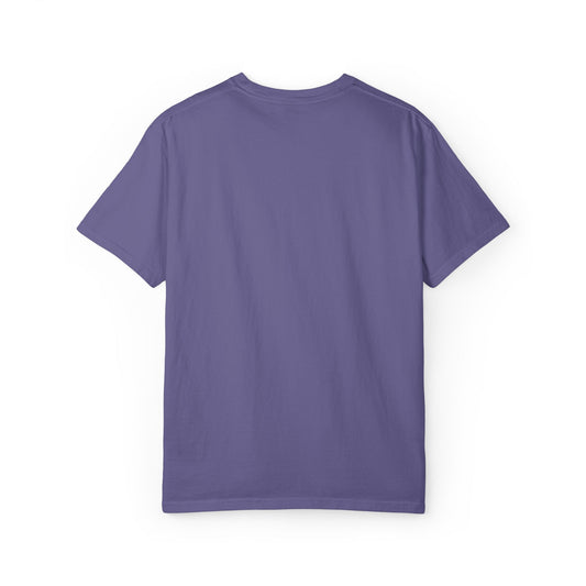 Book Boyfriend Embroidery T-shirt - Black on Grape (Deep Purple)