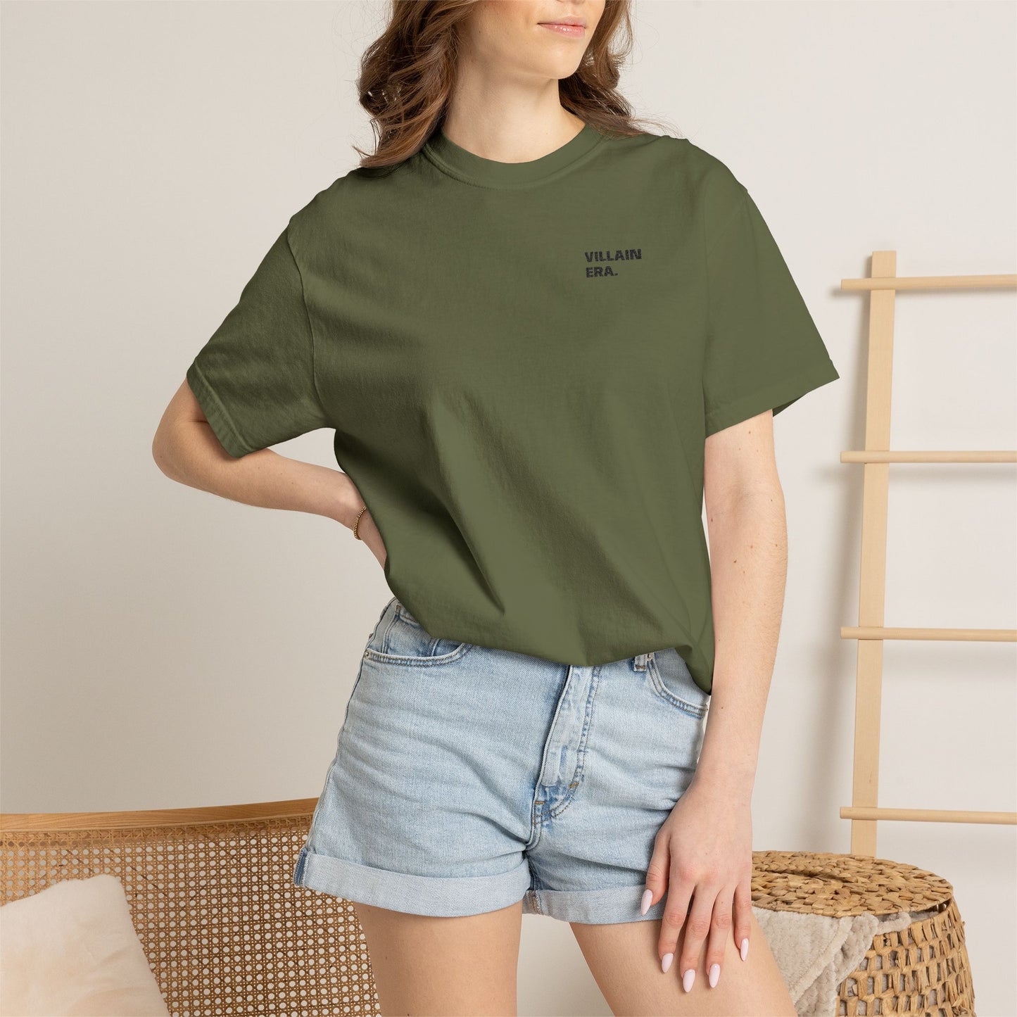 Villain Era Embroidered Tee — Hemp