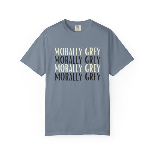 Morally Grey T-shirt - Blue Jean