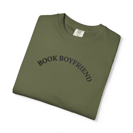 Book Boyfriend Embroidered Tee - Black on Hemp
