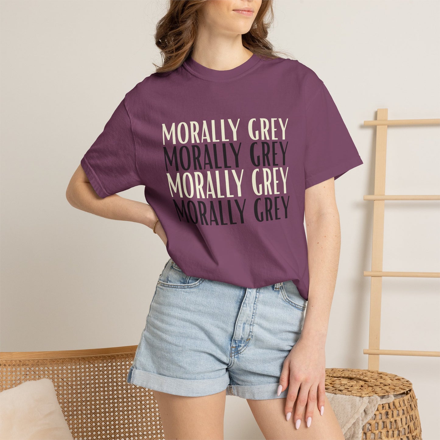 Morally Grey T-shirt - Berry