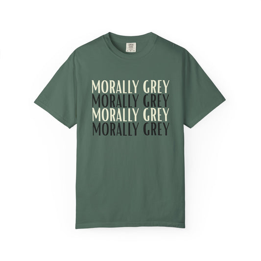 Morally Grey T-shirt - Blue Spruse